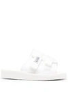SUICOKE KAW-CAB' WHITE SANDALS WITH VELCRO FASTENING IN NYLON