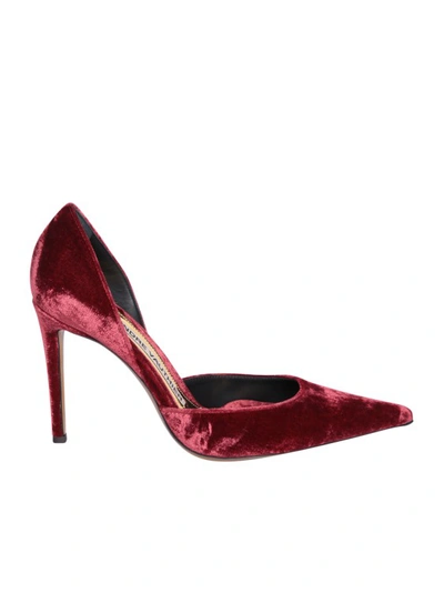 Alexandre Vauthier Velvet Shoes In Red
