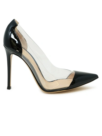 Gianvito Rossi Black Patent Leather Pumps In White