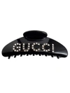 GUCCI WOMEN'S BLACK HAIR CLIP WITH CRYSTALS MOTIF