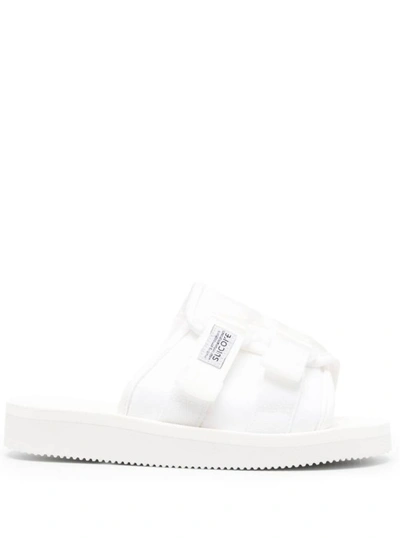 Suicoke Kaw-cab' White Sandals With Velcro Fastening In Nylon
