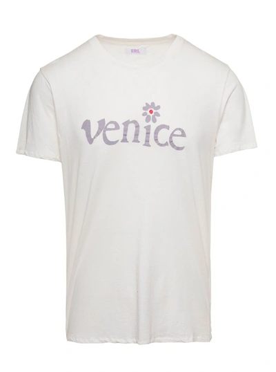 Erl Venice Slogan-print Cotton T-shirt In White