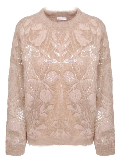 Brunello Cucinelli Sequin Sweater In Neutrals