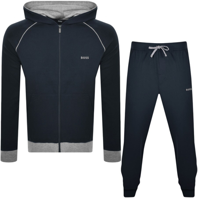 Boss Business Boss Bodywear Lounge Hooded Tracksuit Navy