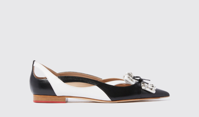 Scarosso Classic - Woman Ballerinas Black And White In Black And White - Calf