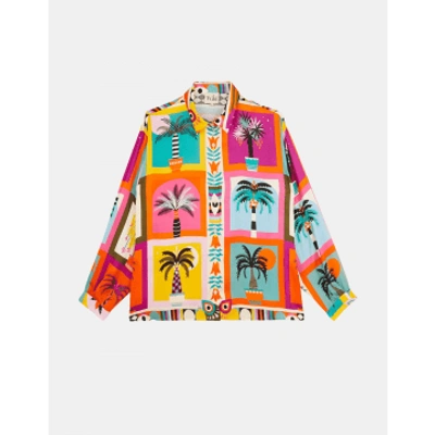 Wild Bonaventure Beldi Palm Tree Print Shirt Col: Bright Multi, Size: