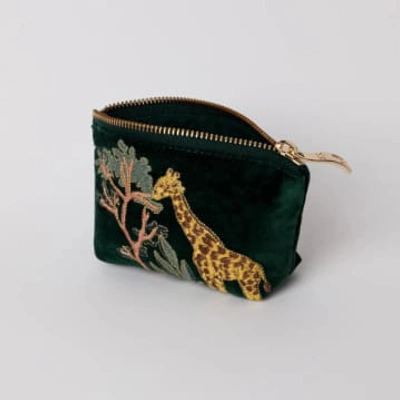 Lark London Elizabeth Scarlett Giraffe Coin Purse In Green