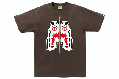 Pre-owned Bape White Tiger Tee Brown