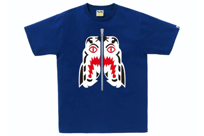Pre-owned Bape White Tiger Tee Blue