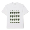 LACOSTE LACOSTE RELAXED FIT ICONIC PRINT TEE WHITE