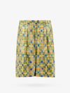 Marni Silk Saraband Shorts With Elastic Waistband In Green