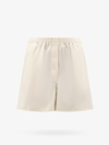 Miu Miu Logo Embroidered Shorts In Beige