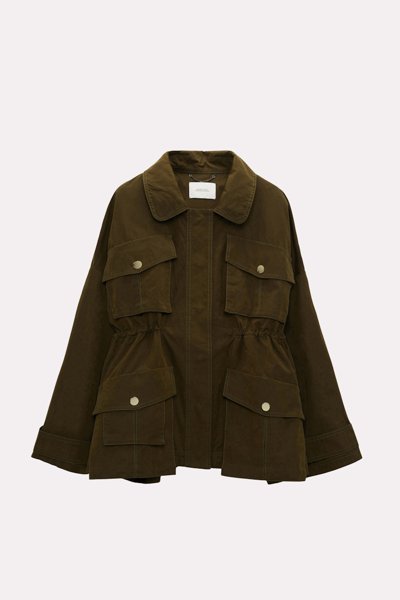 Dorothee Schumacher Drawstring Waist Parka In Green