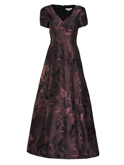 KAY UNGER WOMEN'S ROWENA FLORAL JACQUARD BALL GOWN