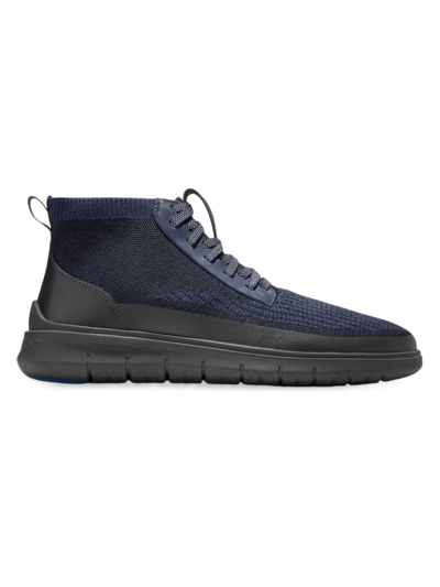 Cole Haan Men's Generation Zerogrand Stitchlite High-top Water Resistant Sneakers In Navy Blazer-black Stitchlite