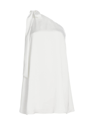 Ramy Brook Harmoni One-shoulder Satin Mini Dress In Ivory