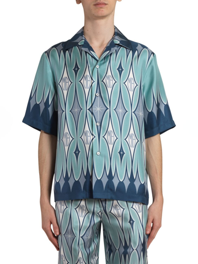 Amiri Argyle-print Silk Shirt In Multicolor