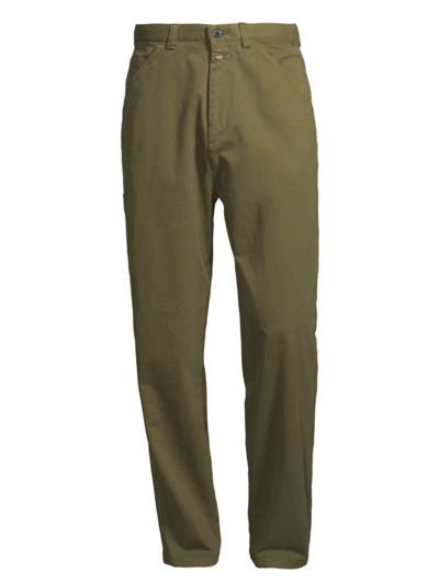Closed Men's Dover Tapered Flat-front Pants In Industrial Green