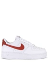 Nike White & Orange Air Force 1 '07 Sneakers In White & Rugged Orange