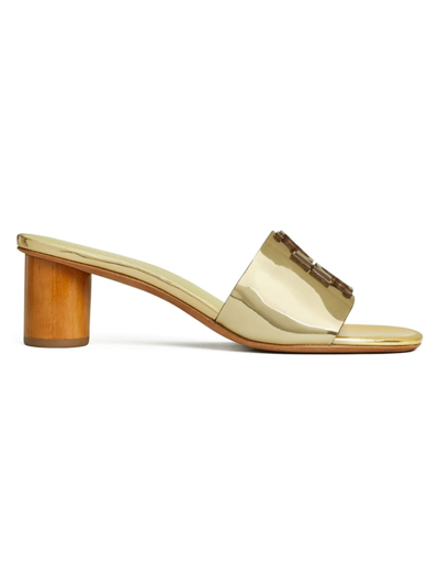 Tory Burch Women's Ines 55mm Metallic Block Heel Sandals In Spark Gold