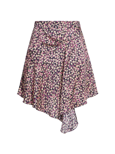 Isabel Marant Women's Selena Abstract Silk-blend Miniskirt In Faded Night