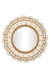 Ginger Birch Studio Bamboo Handmade Woven Mirror In Brown