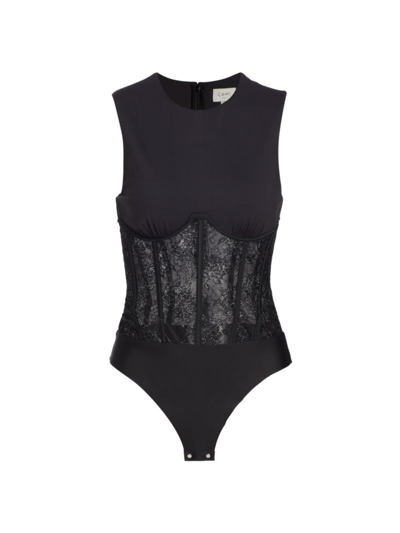 CAMI NYC WOMEN'S YAZIA SEMI-SHEER LACE-TRIM BODYSUIT