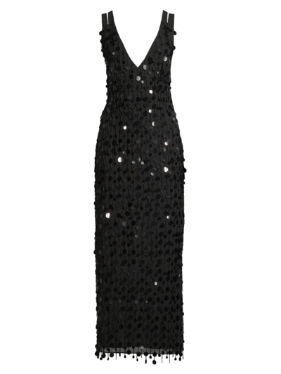 One33 Social The Starlust | Black Sequin Paillette Midi Dress