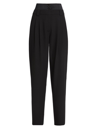 A.l.c Brady Wide-leg Double-waist Pants In Black