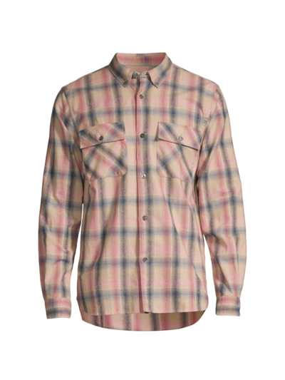 Closed Check-pattern Flannel Shirt In Rose Dust