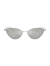 Khaite 1998c Mirrored Steel Butterfly Sunglasses In Silver