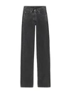SAINT LAURENT WIDE AND LONG JEANS WITH V-WAIST IN BLACK DENIM FROM THE 90S