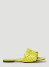 Bottega Veneta Green Intreccio Lido Flat Sandals In Green