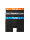 Nike 3-pack Dri-fit Essential Micro Boxer Briefs In Black Blue Grey Orange