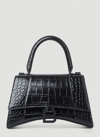 Balenciaga Hourglass Top Handle Small Bag In Black
