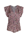 ISABEL MARANT WOMEN'S LONEA FLORAL SILK-BLEND TOP