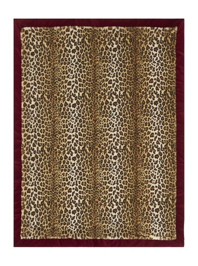 Etro Multicolor Reversible Blanket With Pailsey And Animalier Motif In Fur