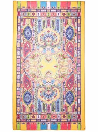 Etro Multicolor Beach Towel With Paisley Ornamental Print In Cotton Terry