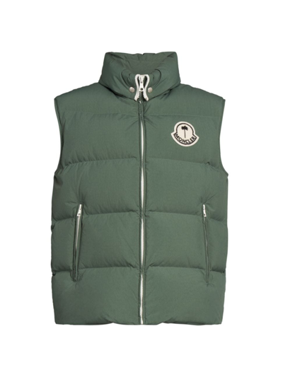 Moncler Genius Palm Angels Rodmar Logo-appliquéd Quilted Shell Down Gilet In Green