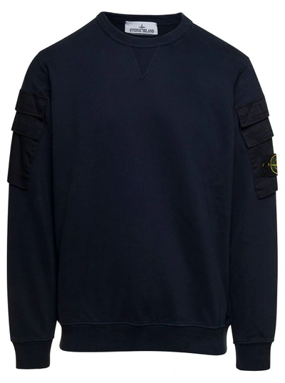 Stone Island Logo-patch Sweatshirt In Blue