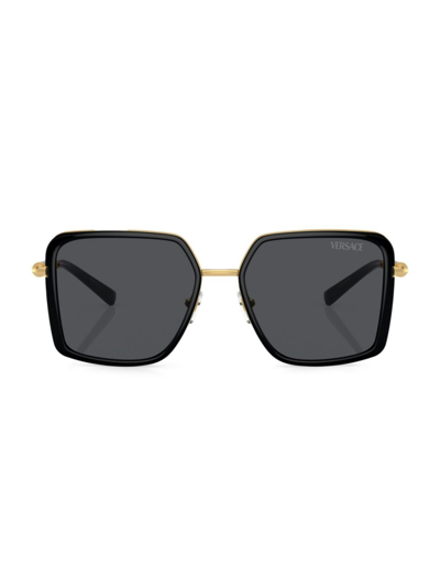 Versace Women's 56mm Square Sunglasses In Black