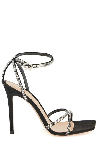 Gianvito Rossi Embellished Heeled Sandals In Black