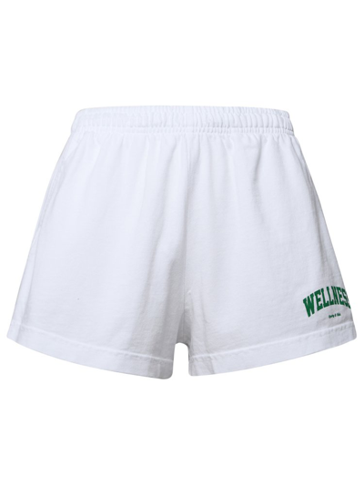 Sporty And Rich Sporty & Rich Wellness Ivy Logo Detailed Shorts In White