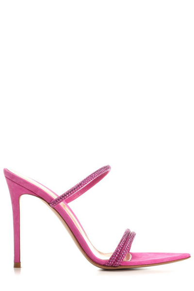 Gianvito Rossi Cannes 105mm Mules In Pink