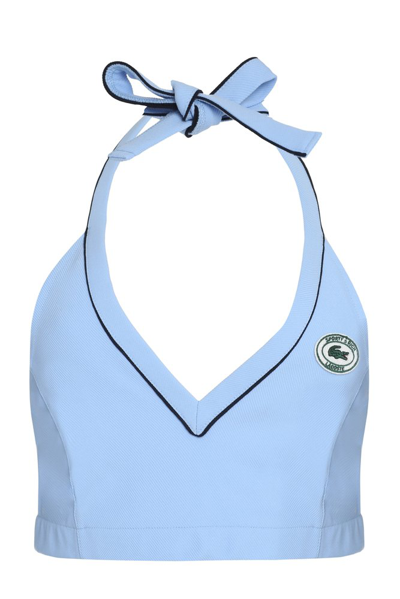 Sporty And Rich Sporty Rich X Lacoste Halter Sport Cropped Top In Blue