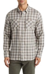 TRAVISMATHEW CLOUD PLAID FLANNEL BUTTON-UP SHIRT