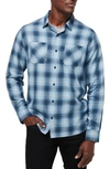 TRAVISMATHEW CLOUD PLAID FLANNEL BUTTON-UP SHIRT