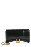 Balenciaga Hourglass Wallet On Chain Smallleathergoods In Black
