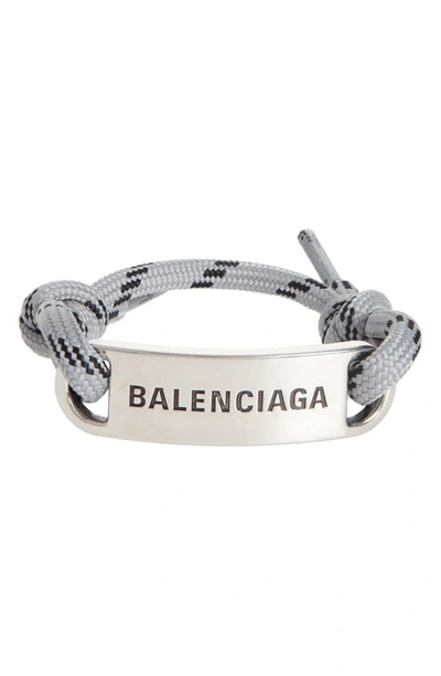 Balenciaga Plate Bracelet In Grey,black