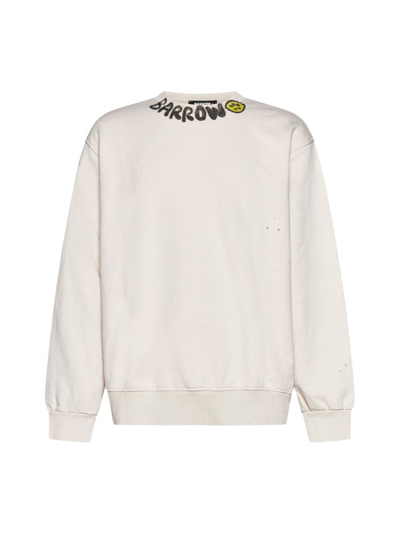 Barrow Logo Printed Crewneck Sweatshirt In Beige